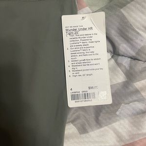 Wunder under 25” Green Lululemon leggings